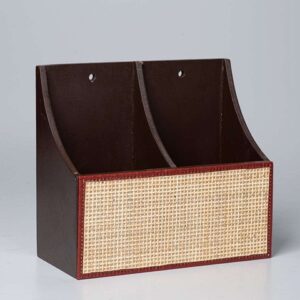 Brochure Stand – Handcrafted Cane & Wood