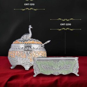 Peacock Sugar Pot & TISSUE HOLDER