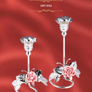 PAIR CANDLE STD ROSE