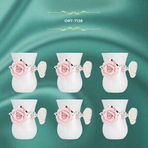 SET OF GLASSES WITH ROSE