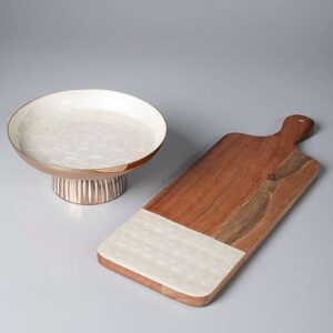 Platter Set – Handcrafted Wood & Resin Pastry Bowl and Cheese Platter (Set of 2)