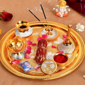 Pure Brass Pooja Thali Set with Accessories