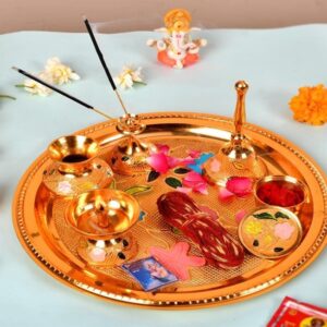 Pure Brass Pooja Thali Set with Accessories