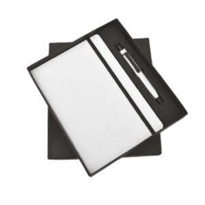 White Elastic Pen & Diary Set