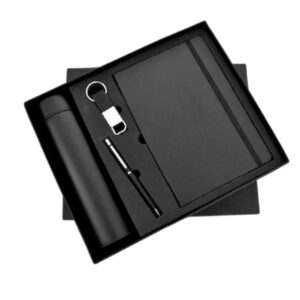 New Bottle 4 in 1 Black – Temperature Bottle, Diary, Pen & Keychain