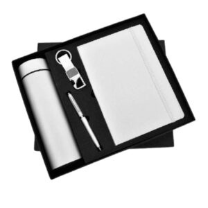 New Bottle 4 in 1 White – Temperature Bottle, Diary, Pen & Keychain