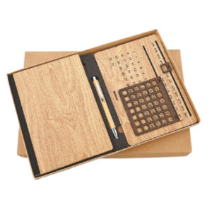 Wooden Diary, Pen & Lifetime Calendar