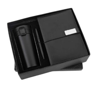 Diary, Pen, Flask Set – Black