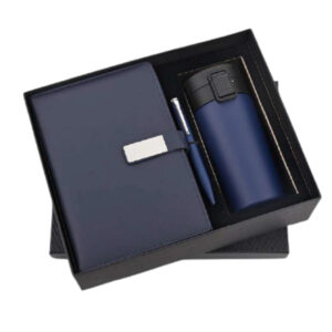 Diary, Pen, Flask Set – Blue