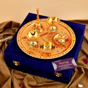 Pure Brass Pooja Thali Set with Accessories