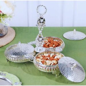 Condiment Set with Lids and Holder (Set of 3)