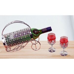 Wine Holder with Set of 2 Wine Glasses